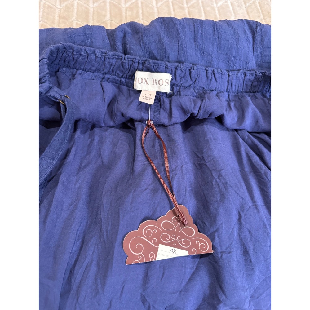 Knox Rose Navy Blue Tiered Maxi Dress Plus Size 4X NWT Gauze Adjustable Straps - Picture 8 of 10